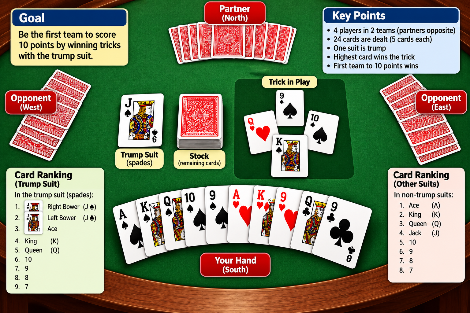 Euchre illustrated how-to-play overview