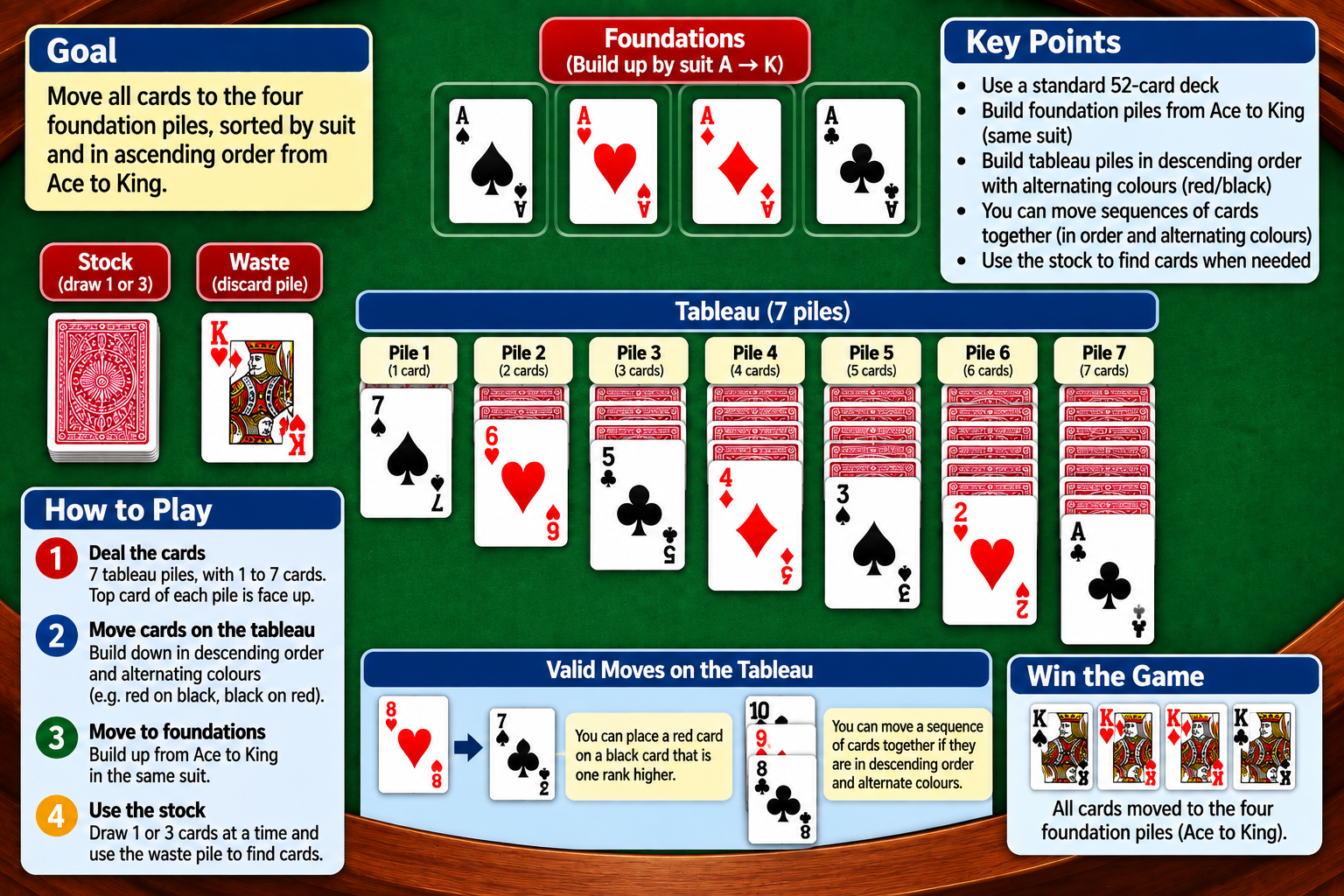 Solitaire illustrated how-to-play overview