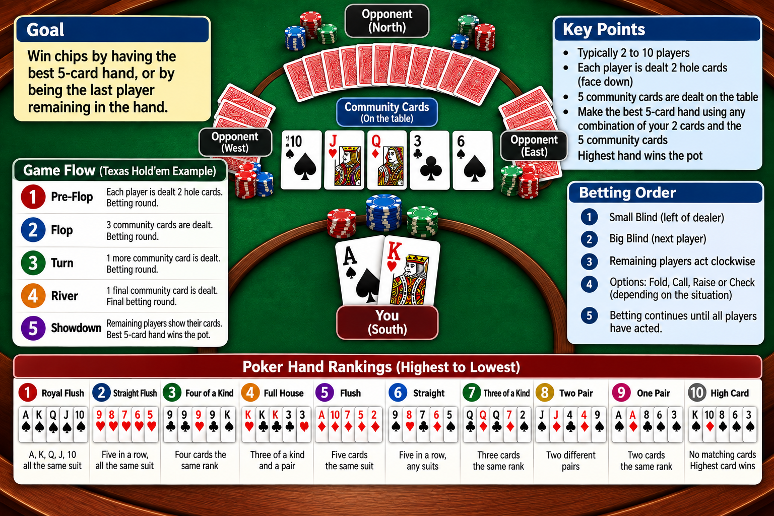 Texas Hold’em illustrated how-to-play overview