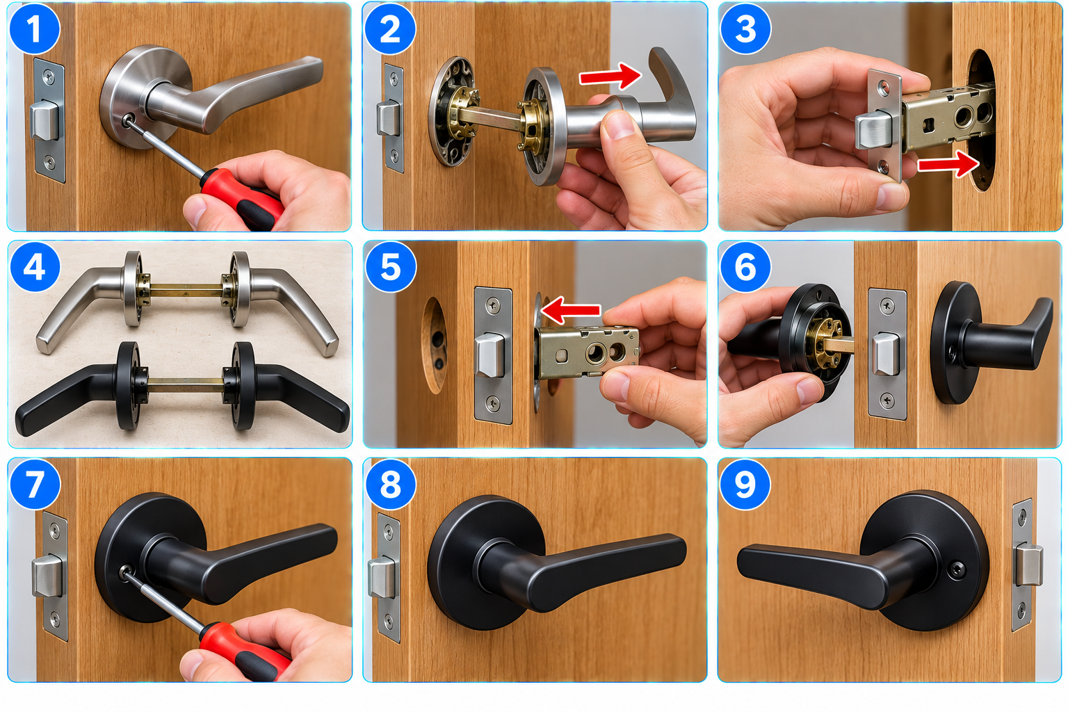 How to Change a Door Handle illustrated overview