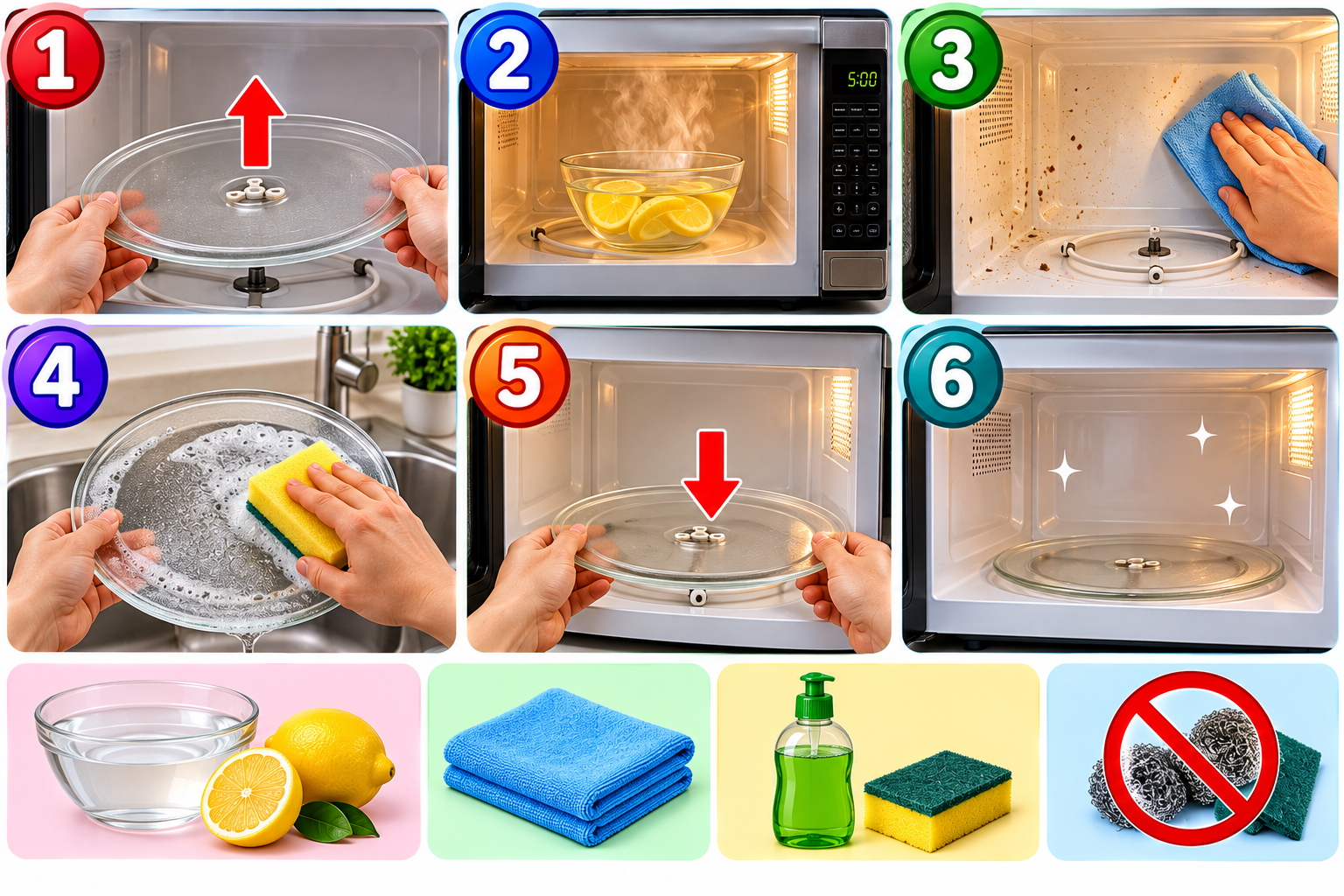 How to Clean a Microwave illustrated overview