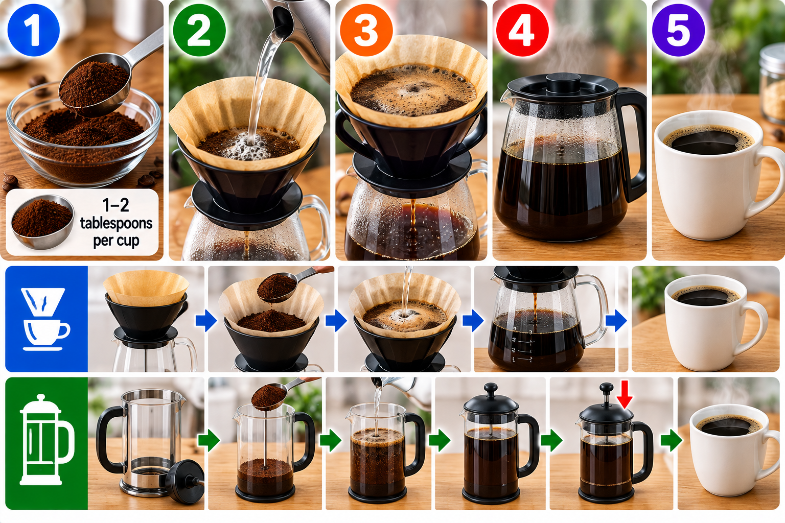 How to Make Coffee illustrated overview