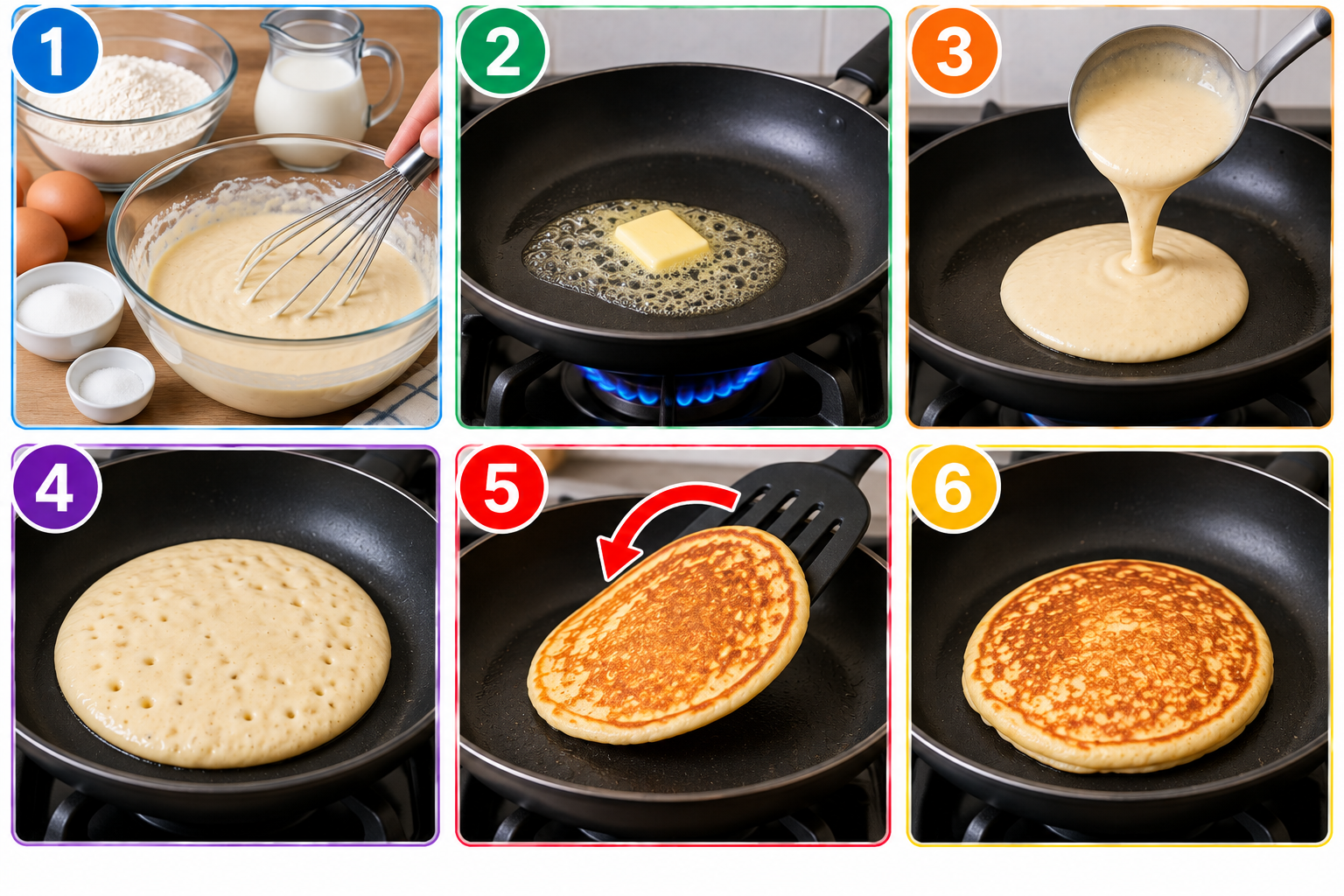 How to Make Pancakes illustrated overview