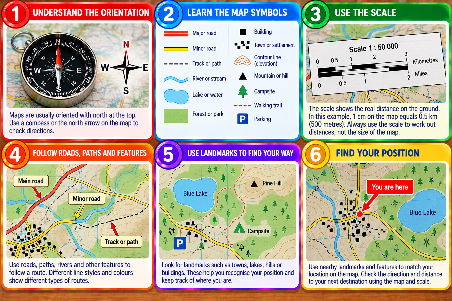 How to Read a Map illustrated overview