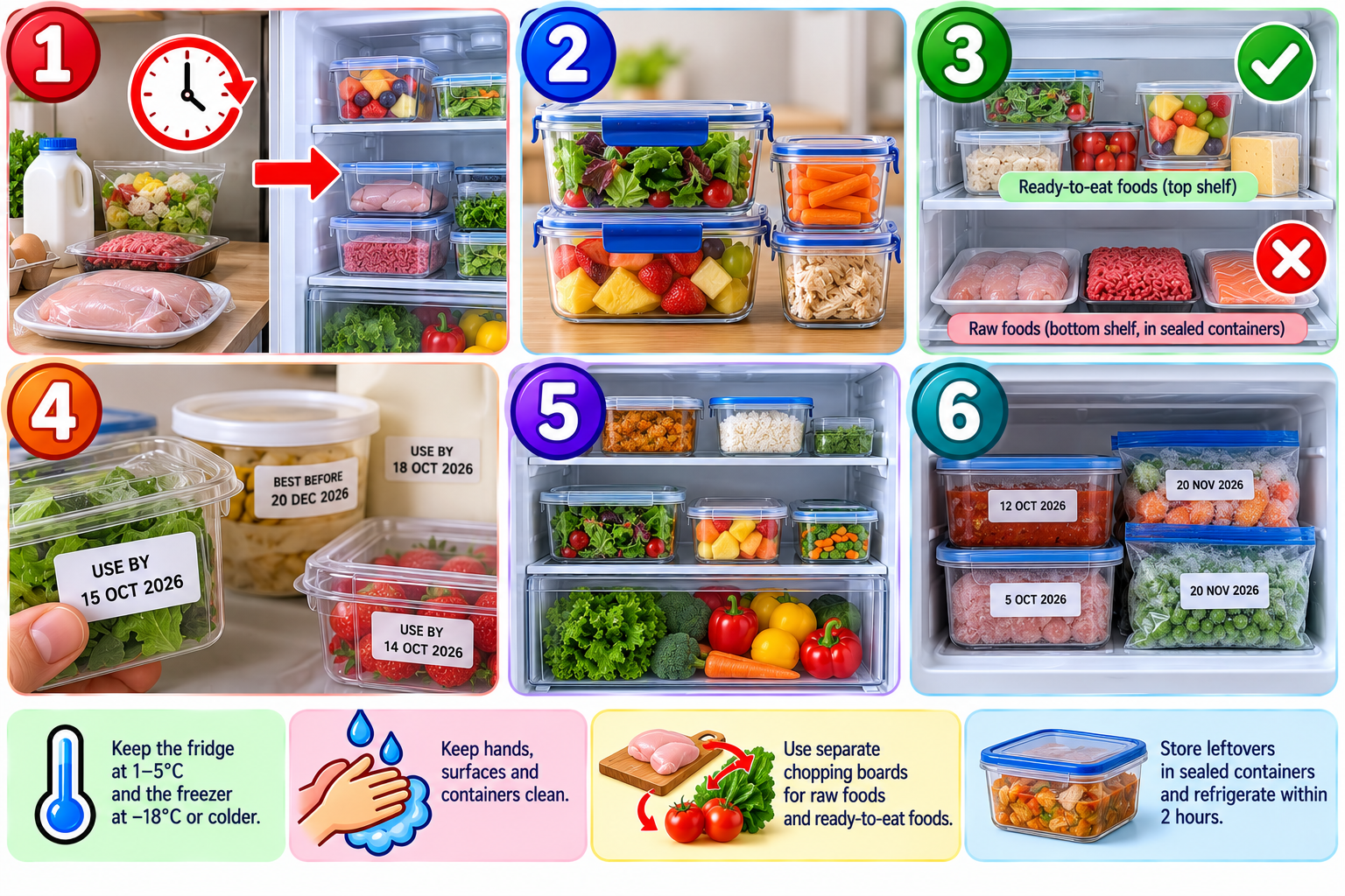 How to Store Food Safely illustrated overview