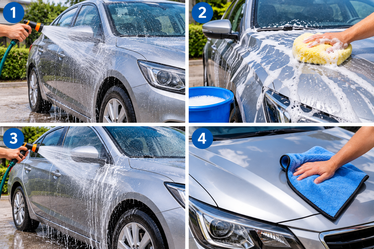 How to Wash a Car illustrated overview