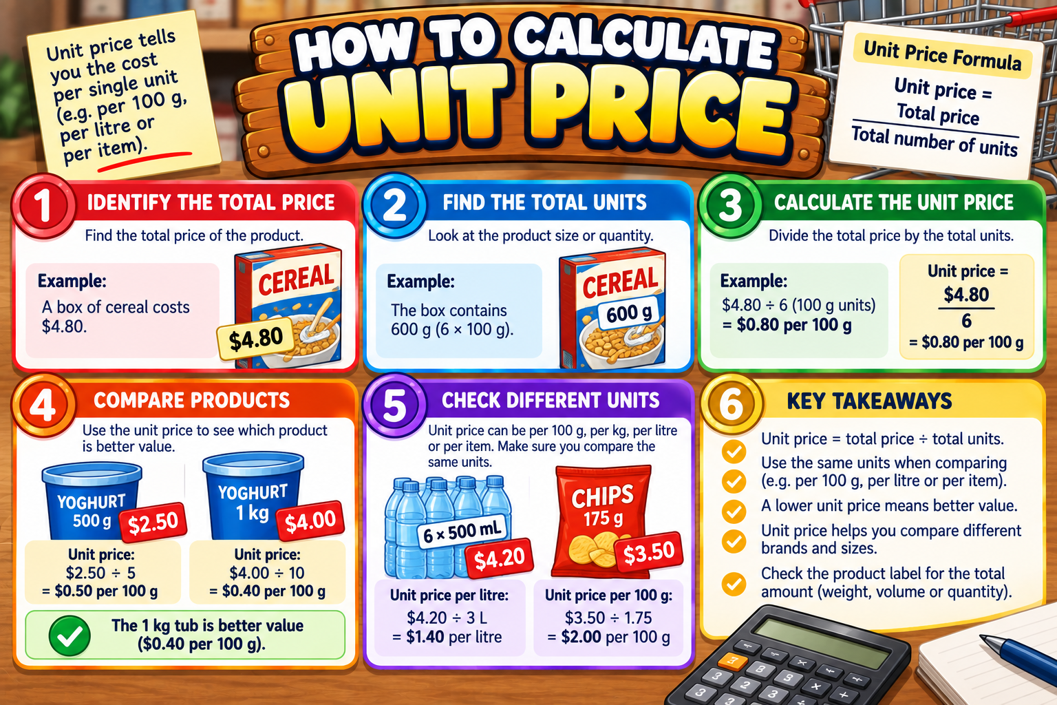 How to Calculate Unit Price illustrated overview
