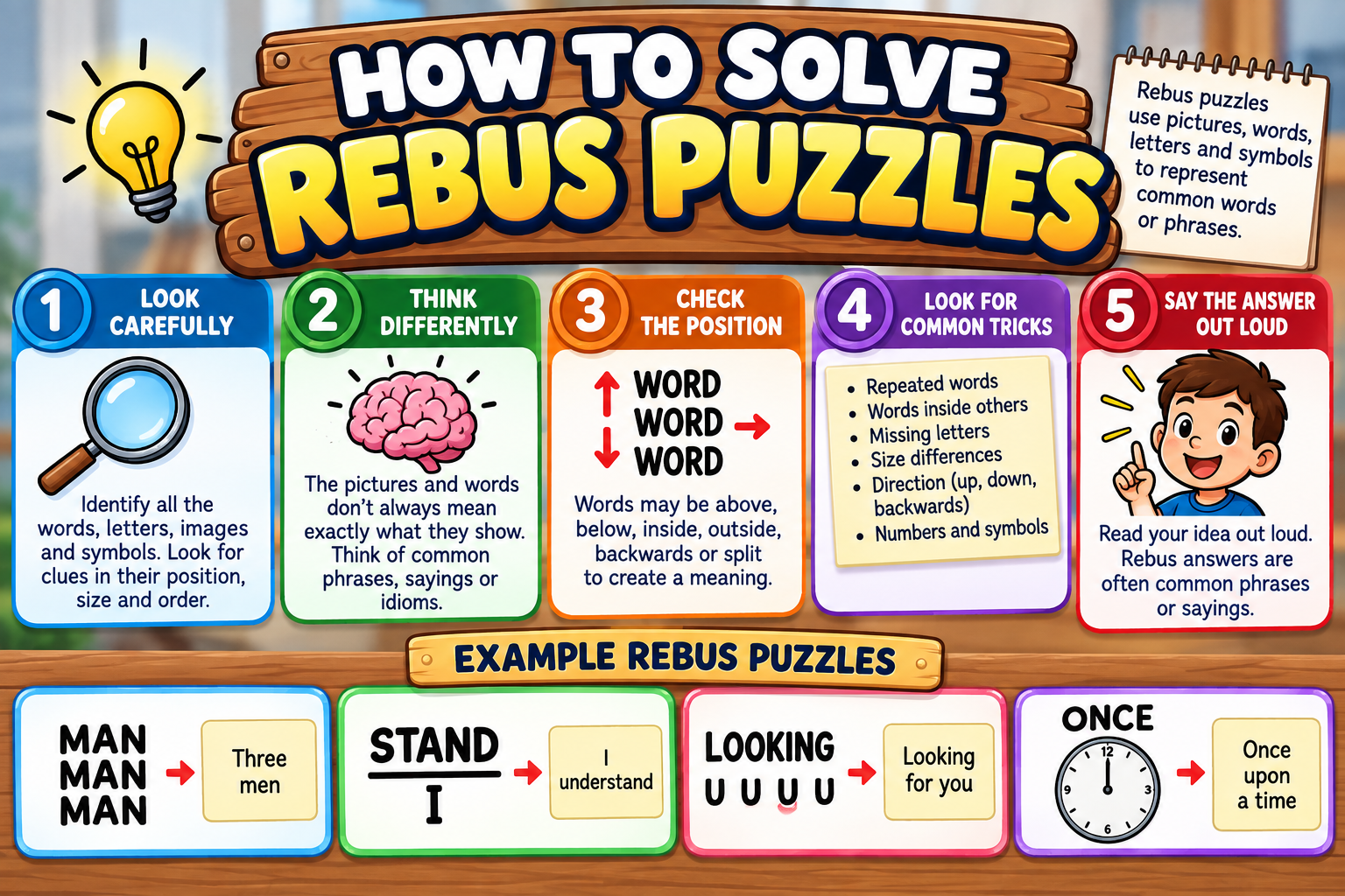 How to Solve Rebus Puzzles illustrated overview